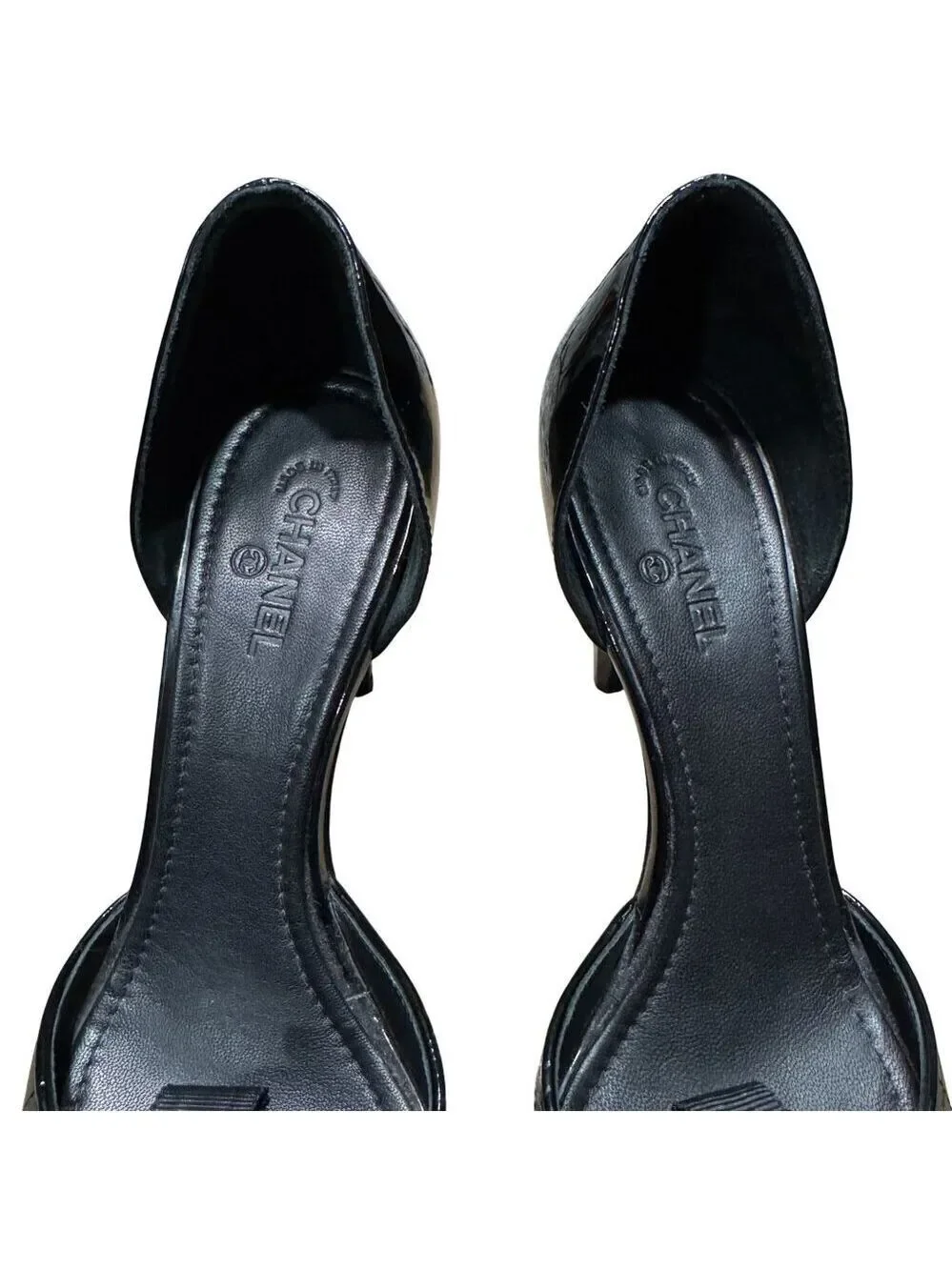 Chanel Black Quilted D'Orsay Peep Toe Flower Pumps EU 37.5 MSRP $1,195